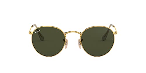 Ray-Ban RB3447 Metal Polarized Round Sunglasses, Gold/Green, 50 mm, 1 count