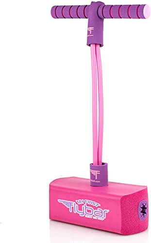 Flybar My First Foam Pogo Jumper for Kids Fun and Safe Pogo Stick for Toddlers, Durable Foam and Bungee Jumper for Ages 3 and up, Supports up to 250lbs (Pink)