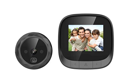 digitharbor Video Door Scope Viewer Build-in 600mAh Lithium Battery+cyclic Storage Digital Peephole viewer Door Camera Door Open Chime 2.4 inches Color 320x420p LCD Screen 0.3MP 90degrees View
