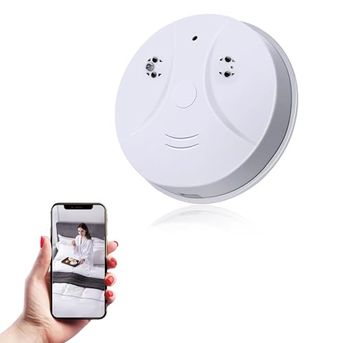YDIINFEH Security Camera 1080P Indoor with Smoke Detector, Night Vision and Motion Detection, Phone App Control Online Viewing for Home and Office