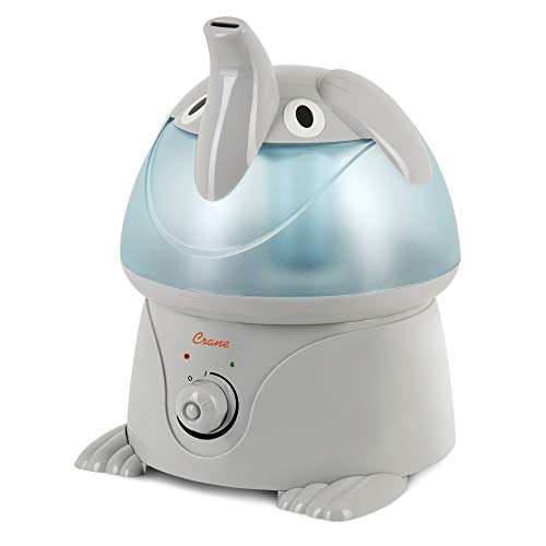 Crane Adorables Ultrasonic Humidifiers for Bedroom and Baby Nursery, 1 Gallon Cool Mist Air Humidifier for Large Room or Kid's Room, Humidifier Filters Optional, Elephant