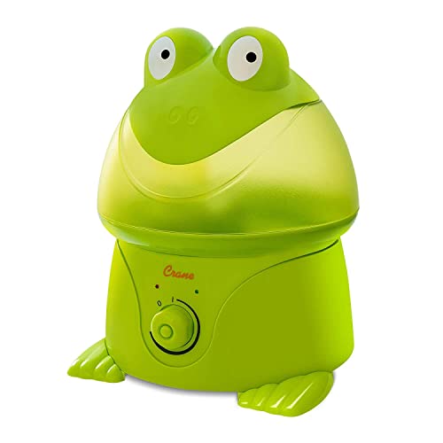Crane Adorables Ultrasonic Humidifiers for Bedroom and Baby Nursery, 1 Gallon Cool Mist Air Humidifier for Large Room or Kid's Room, Humidifier Filters Optional, Frog
