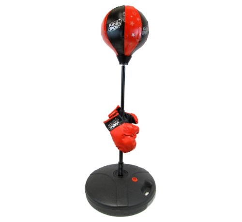 Velocity Toys Children's Beginning Freestanding Reflex Punching Bag w/ Pair of Gloves, Adjustable Height 48''