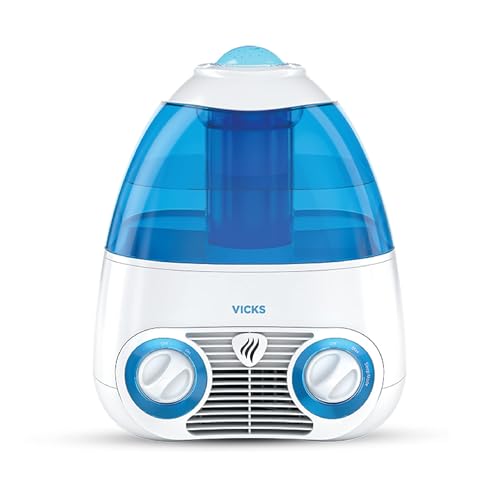 Vicks Starry Night Filtered Cool Mist Humidifier, Medium to Large Rooms, 1 Gallon Tank – Cool Mist Humidifier for Baby and Kids Rooms with Light Up Star Night Light Display, Works with Vicks VapoPads