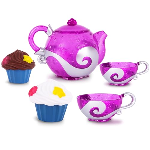 ArtCreativity Bath Toy Tea Set - Bath Tea Set with Teapot, 2 Tea Cups, and 2 Silicone Cupcakes That Spray Water - Girls Tea Party Bath Toy Set for Toddlers - Baby Girl Bath Toys Ages 1+