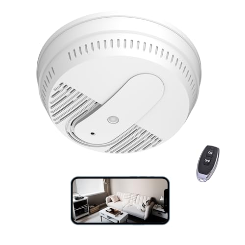 LIZVIE Smoke Detector Camera WiFi Smoke Case Camera with Night Vision-Security Camera Nanny Cam Wireless Support Motion Decetion and Full Time Recording
