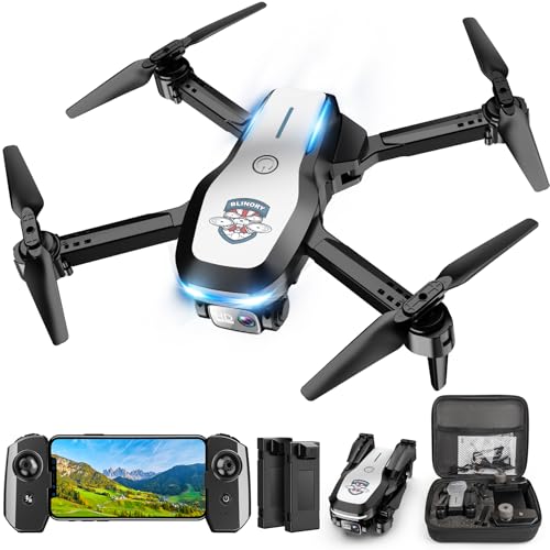 Drone with Camera 1080P FPV Foldable Drone for Beginners, Mini Drone with Altitude Hold, Optical Flow Positioning, One Key Take Off/Land, Trajectory Flight, 3D Flip, 3 Speeds, Gravity Control,Toys for Boys Girls