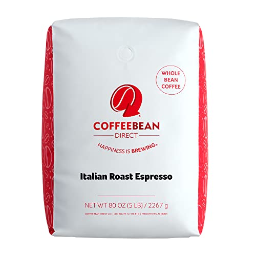 Coffee Bean Direct Italian Roast Espresso, Whole Bean Coffee, 5 Pound Bag*