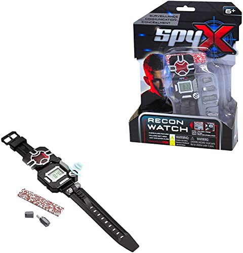 SpyX / Spy Recon Watch. 8-Function Spy Toy Watch: Led Spot Light, Stopwatch, Alarm, Decoder, Secret Message Paper & Capsules, and Motion Alarm. Perfect Addition for Your spy Gear Collection!