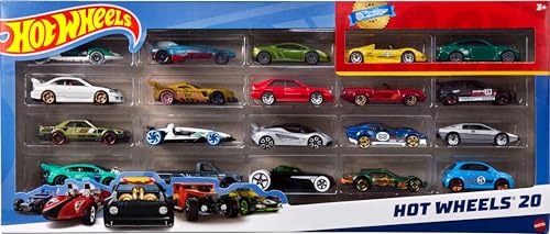 Hot Wheels Toy Cars 20-Pack, Set of 20 Die-Cast 1:64 Scale Toy Sports & Race Vehicles for Kids & Collectors (Styles May Vary)