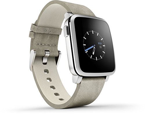 Pebble Time Steel Smartwatch for Apple/Android Devices - Silver