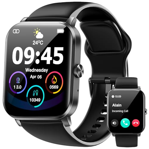 Smart Watch, 1.85'HD Smartwatches for Men Women, (Answer/Make Calls), Fitness Tracker with 120+ Sport Modes, IP68 Waterproof Fitness Watch, Heart Rate, Sleep, SpO2 Monitor, Smartwatch for Android iOS