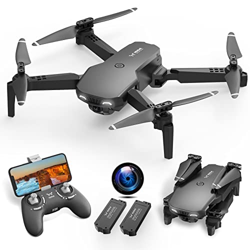NEHEME NH525 Foldable Drones with 1080P HD Camera for Adults, RC Quadcopter WiFi FPV Live Video, Altitude Hold, Headless Mode, One Key Take Off for Kids or Beginners with 2 Batteries, Upgraded Version