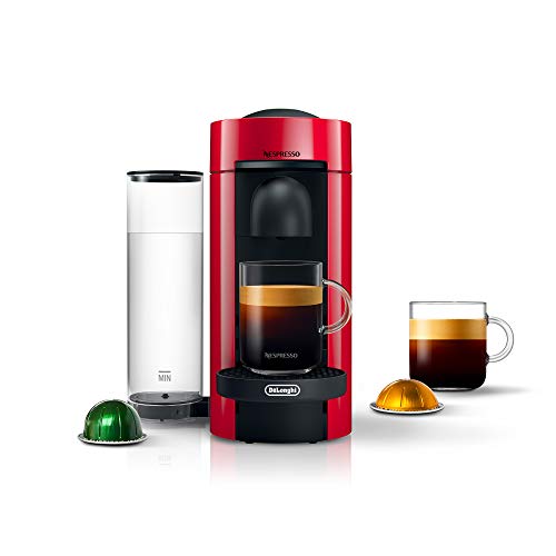 Nespresso VertuoPlus Coffee and Espresso Machine by De'Longhi, Cherry Red