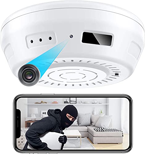 FORTHAUS. Hidden Camera Smoke Detector Wireless WiFi - Nanny Cams with Cell Phone App - 180 Days Battery Power, Night Vision, Motion Detection, Sideways Lens for Indoor Security