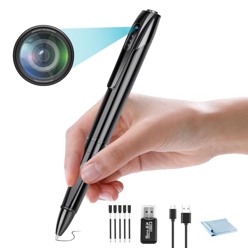 safuxser Hidden Camera - Mini Cameras HD 1080P -with 64GB SD Card- Hidden Cameras Pen Cameras for Indoor Safety Classroom Learning