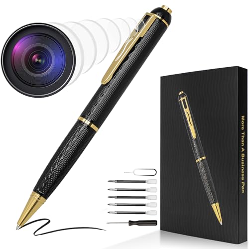 GIAOQ 1080P Spy Camera Pen with 64G Memory, Full HD Small Nanny Cam Spy Pen, Easy to use Mini Body Camera with 240 Minutes Battery Life, Hidden Camera, Rechargeable Security Camera