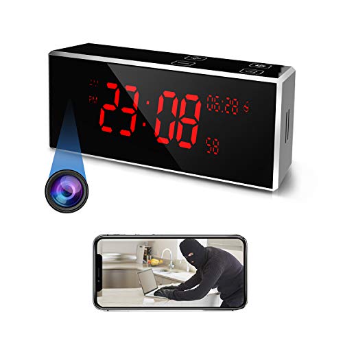 Small-ECO Hidden Camera Clock - Spy Camera - Mini 1080P WiFi HD Motion Detection Night Vision Alarm Clock Real Time Watch Live Video Nanny Cam