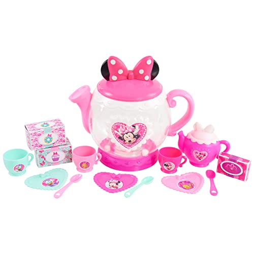 Disney Junior Minnie Mouse Terrific Teapot, Preschool Pretend Play Tea Set, 14-Pieces, Kids Toys for Ages 3 Up by Just Play