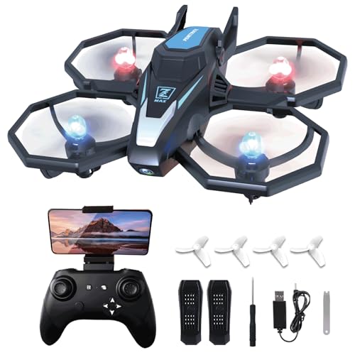 YLFU Drone with Camera, 1080P FPV Drone Camera with Remote Control Quadcopter, Gestures Selfie, One-Key Take Off/Landing, Speed Adjustment, 3D Flips, 2 Batteries Mini Drone for Adults Kids