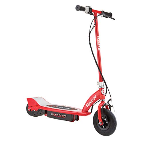 Razor E100 Kids Ride On 24V Motorized Powered Electric Scooter Toy, Speeds up to 10 MPH with Brakes and Pneumatic Tires, Red*