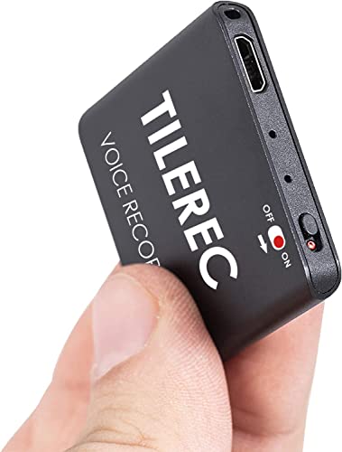 TileRec - Slimmest Voice Activated Recorder with 145 Hours Recording Capacity, MP3 Records, 24 Hours Battery Time, Metal Case – by Atto Digital