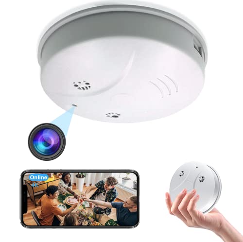 Hidden Smoke Detector, Spy Camera for Home Surveillance with Night Vision Motion Detection, 1080P Security Cameras Indoor Wireless, Nanny WiFi Cam, 180 Days Battery Power