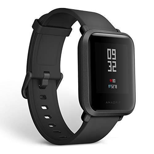 Amazfit Bip Fitness Smartwatch, All-Day Heart Rate and Activity Tracking, Sleep Monitoring, Built-In GPS, 45-Day Battery Life, Bluetooth, Onyx Black