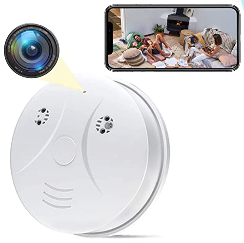Kestanlora Hidden Camera Smoke Detector Camera WiFi HD 1080P Wireless Small Nanny Cam for Home Surveillance Security Cameras Indoor/Outdoor Wireless No Audio
