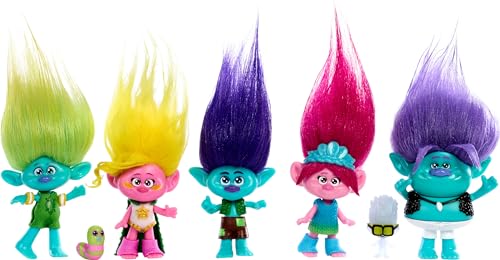 Mattel DreamWorks Trolls Band Together Toys, Best of Friends Pack with 5 Small Dolls & 2 Character Figures, Includes Queen Poppy Doll (Amazon Exclusive)