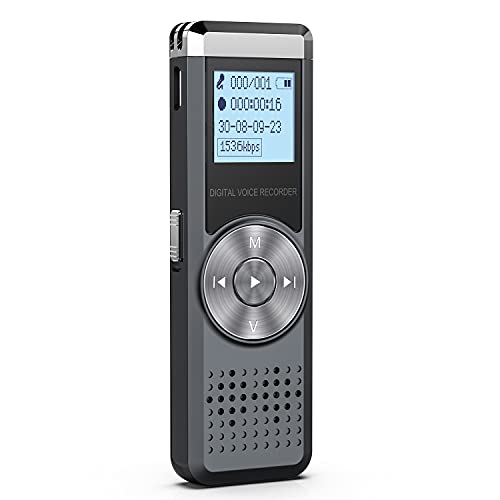 32GB Digital Voice Recorder, TENSAFEE Dictaphone Sound Activated Recorder, Portable Rechargeable HD Audio Recorder, MP3 Player/A-B Repeat Voice Recorders for Lectures/Meetings/Interviews/Class