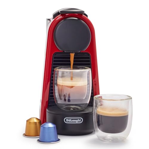 Nespresso Essenza Mini Espresso Machine by De'Longhi, 0.6 liters, Red