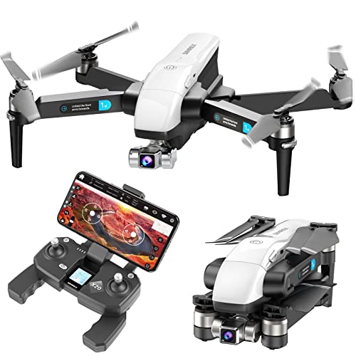 SIMREX X20 GPS Drone with 4K HD Camera 2-Axis Self stabilizing Gimbal 5G WiFi FPV Video RC Quadcopter Auto Return Home with Follow Me Altitude Hold Headless Brushless Motor Remote Control White