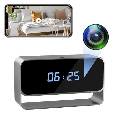 LIBREFLY Hidden Camera Clock, FHD 1080P Spy Camera, Wireless WiFi Nanny Cam for Home Indoor Security, Night Vision