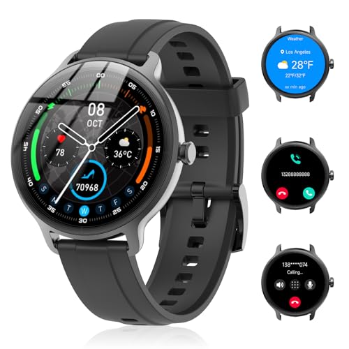 Smart Watch for Men Women(Answer/Make Calls), Smartwatch Built-in AI Voice, 1.27' HD Fitness Tracker with Heart Rate/Sleep/Step/SpO2 Monitor, 100+ Sports Modes, IP68 Waterproof Watch for Android iOS