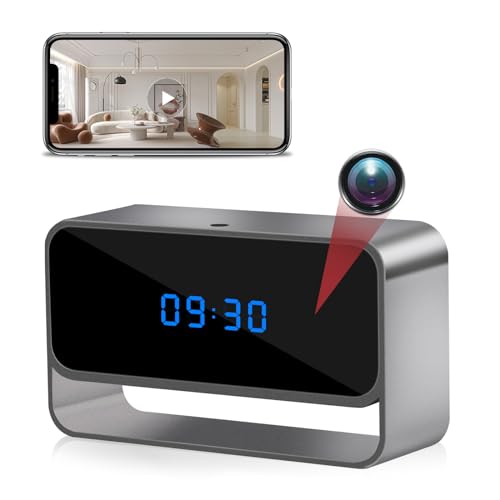 ARMTUBOB Hidden Camera Clock WiFi Spy Camera FHD 1080P Wireless Remote Camera Clock with Night Vision and Motion Detection Alert Indoor Security for Home and Office