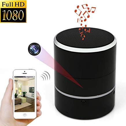 WNAT Hidden Camera 1080P WiFi HD Spy Cam Bluetooth Speakers Wireless Mini Camera Rotate 180° Video Recorder Motion Detection Real-Time View Nanny Cam