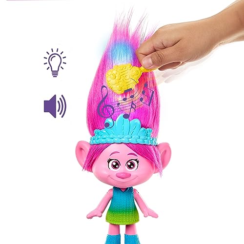 Mattel ​DreamWorks Trolls Band Together Toys, Rainbow HairTunes Queen Poppy Doll with Lights, Music & Sound, Inspired by the Movie