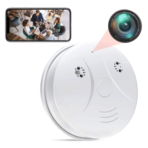 Jukllezan Hidden Camera Smoke Detector WiFi Video Recorder Real-Time Spy Camera HD 1080P Wireless Small Nanny Cam with Night Vision and Motion Detection for Home Surveillance Indoor Security Cameras