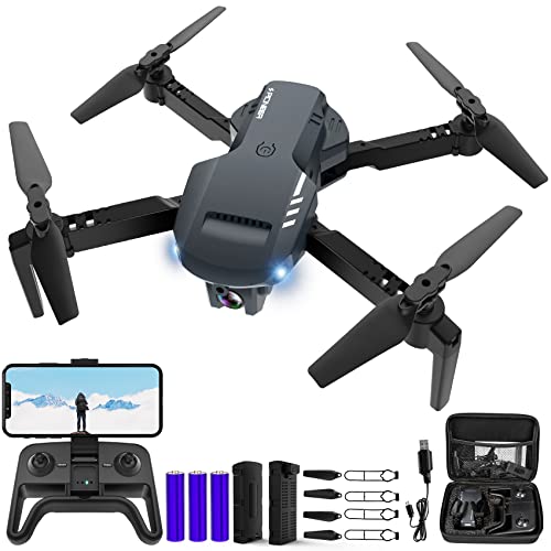 RADCLO Mini Drone with Camera - 1080P HD FPV Foldable Drone with Carrying Case, 2 Batteries, 90° Adjustable Lens, One Key Take Off/Land, Altitude Hold, 360° Flip, Toys Gifts for Kids, Adults, beginner