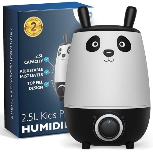 Everlasting Comfort 2.5L Kids Humidifiers for Bedroom - Easy to Clean 24HR Runtime No-Filter Quiet Kids & Baby Humidifier for Nursery, Home, Plants, Allergies, Dry Skin, Congestion, Indoor