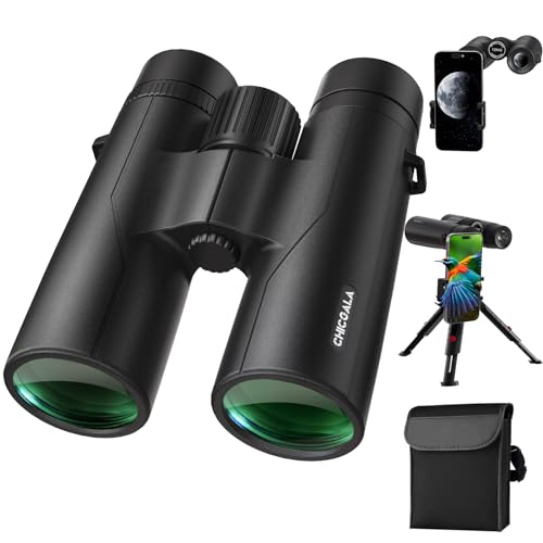 12x42 HD Binoculars for Adults High Powered with Phone Adapter and Tripod, Large View & Super Bright Binoculars - Lightweight Waterproof for Bird Watching, Hunting, Stargazing, Hiking, Travel, Sports