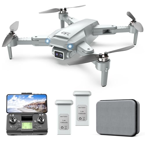 ScharkSpark GPS Drone with Camera for Adults 4K, Drone with Brushless Motor, Auto Return, Circle Fly, Waypoint Fly, Follow me, 50+ Mins Long Flight for Beginner, Gifts for Adults/Kids with 2 Batteries