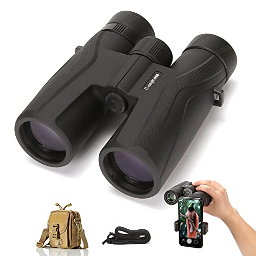 C-eagleEye 10x42 Binoculars for Adults Bird Watching, Hunting, Travel, Sports, Ipx7 Professional Waterproof & Fog-Proof,with 23mm Big Eyepiece Bak4 Lens,Includes Bags,Strap,Phone Adapter,Black