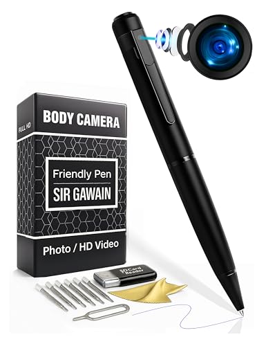 SIRGAWAIN Premium Body Camera Pen, 1080p Full HD Video & Photos, 70-Min Battery, Motion Detection, 2025 Model, Easy to Use Body Cam