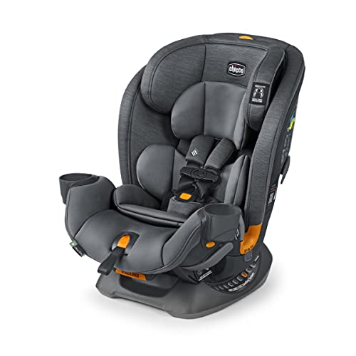 Chicco OneFit ClearTex All-in-One Car Seat, Rear-Facing Seat for Infants 5-40 lbs, Forward-Facing Car Seat 25-65 lbs, Booster 40-100 lbs, Convertible Car Seat | Slate/Grey