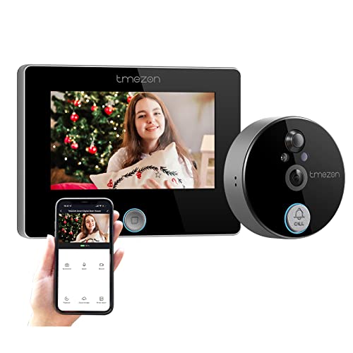 tmezon Peephole Camera WiFi Door Peephole Viewer Video Doorbell Camera with Monitor 4.3 Inch LCD Screen Motion Detection