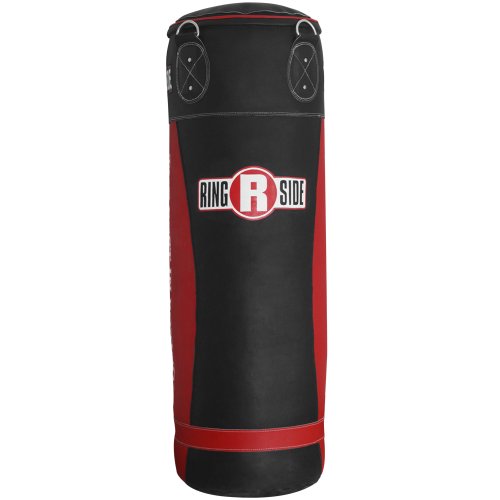 Ringside Large Leather Boxing Punching Heavy Bag, 100 lb , Black / Red