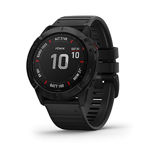 Garmin Fenix 6X Pro, Premium Multisport GPS Watch, Features Mapping, Music, Grade-Adjusted Pace Guidance and Pulse Ox Sensors, Black