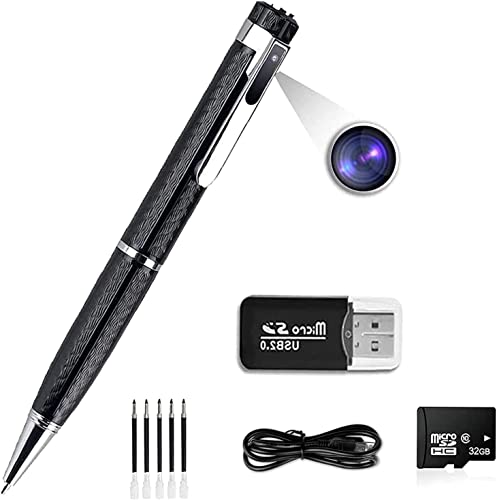 Hidden Camera, Spy Camera Pen with HD 1080P, 32GB SD Card, Indoor Camera with Video Motion Detection, Suitable for Home Security Classroom Learning
